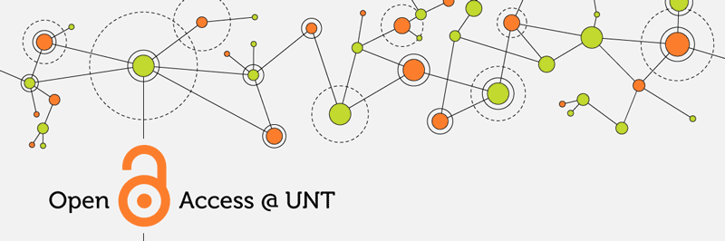 Colorful "Open Access at UNT" graphic